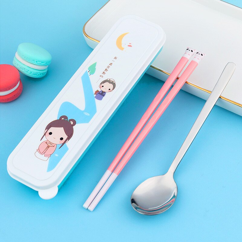 WHYY-Juego de palillos chinos con caja para niños y estudiantes, utensilios de cocina japoneses, portátiles, Sushi: 4