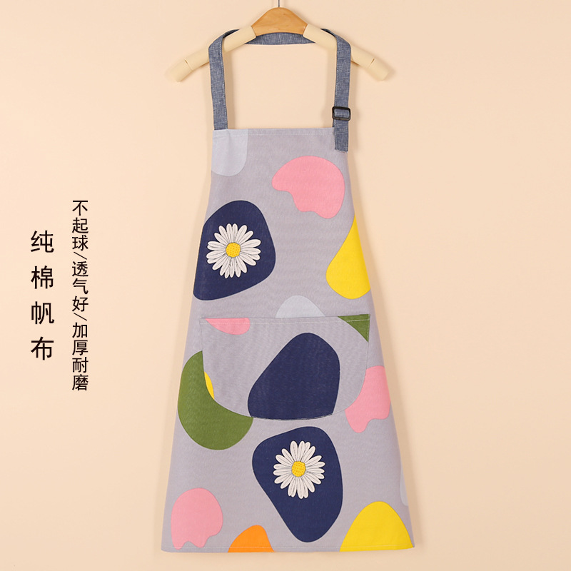 Printed Women Kitchen Aprons Pure Cotton Thickened Adult Home Cooking Baking Coffee Shop Cleaning Aprons: A
