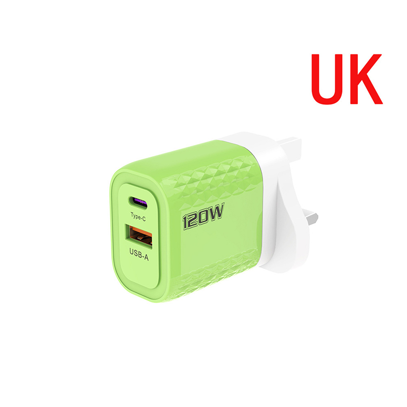 120W Charger Fast Quick Charging PD QC 3.0 USB Type C Charger Fast Charging EU/US/UK Plug Adapter For iphone 15 Samusng S23: Blue