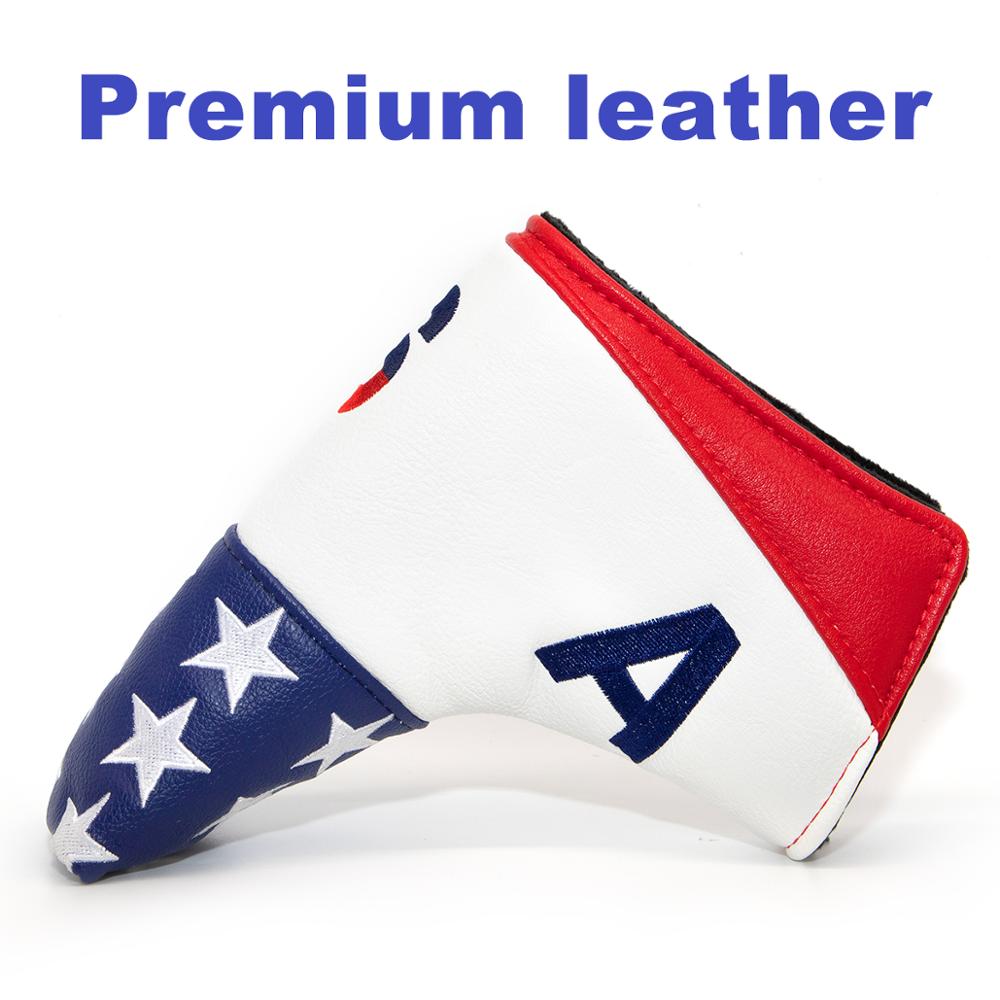 Golf Putter Cover,Golf Club Head Covers for Putter PU Leather Blade Putter Headcover with Magnetic USA Series