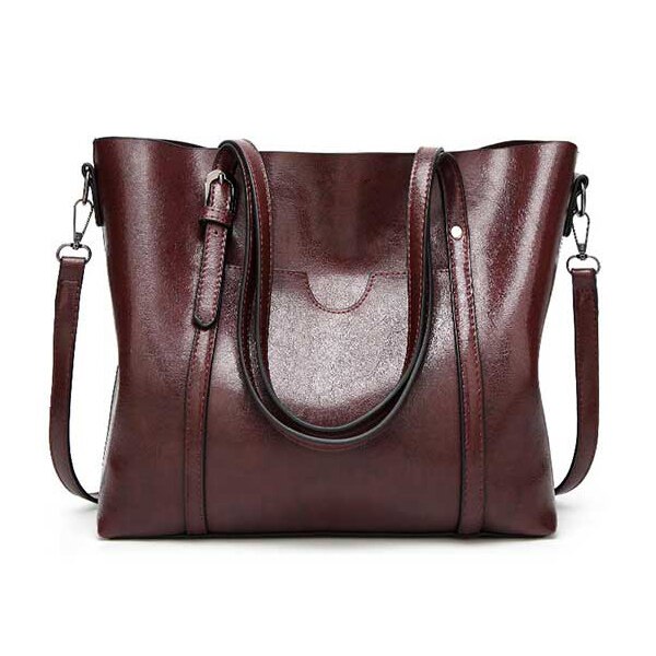 HJPHOEBAG nouvelle femmes sac à bandoulière sac à bandoulière huile cire cuir dames sac à main fourre-tout sac à bandoulière sacs pour femmes YC005: coffee