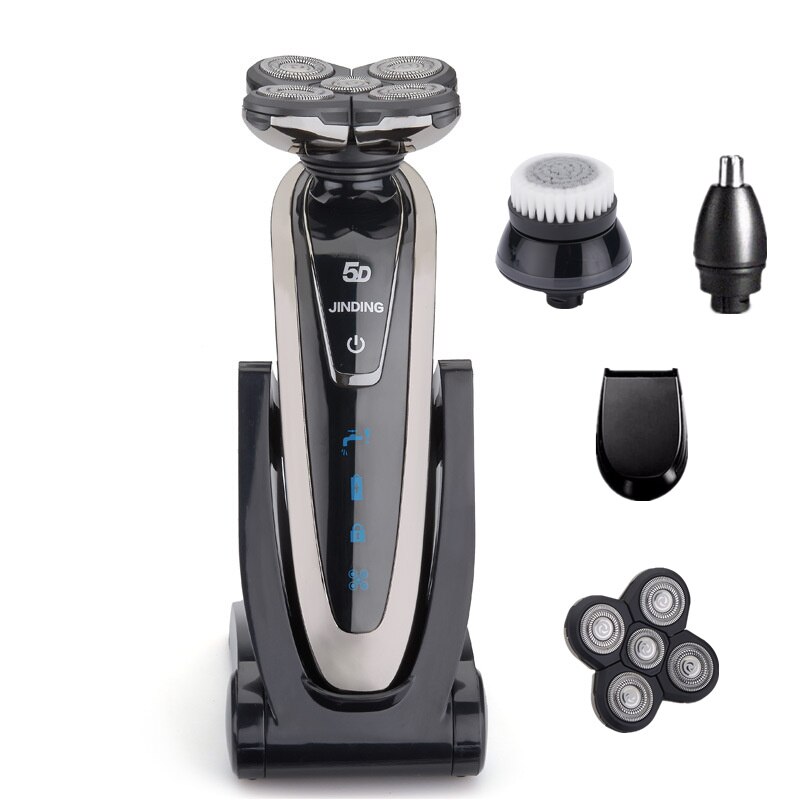 Electric Shaver for Men Rechargeable Shaving Machine for Hair Removal Electric Razor 5D Floating Head Bread Trimmer D40