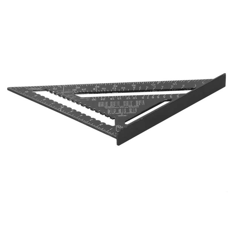 12in Aluminum Alloy Ruler Speed Black Quick Roofing Rafter Measure Tool