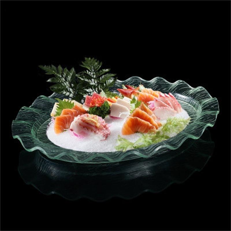 Acryl sashimi eis tablett Japanische und Koreanische küche Sushi obst platte meeresfrüchte sashimi platte trockenen eis tablett lachs eis tablett