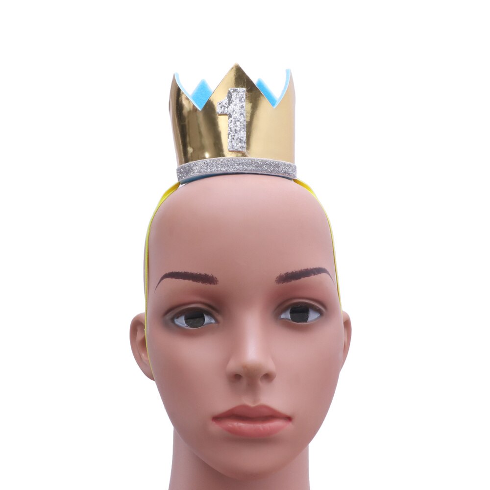 Adorable Baby Birthday Hats Kids Party Hats Crown Hairband Party Decorations (Dark Blue)
