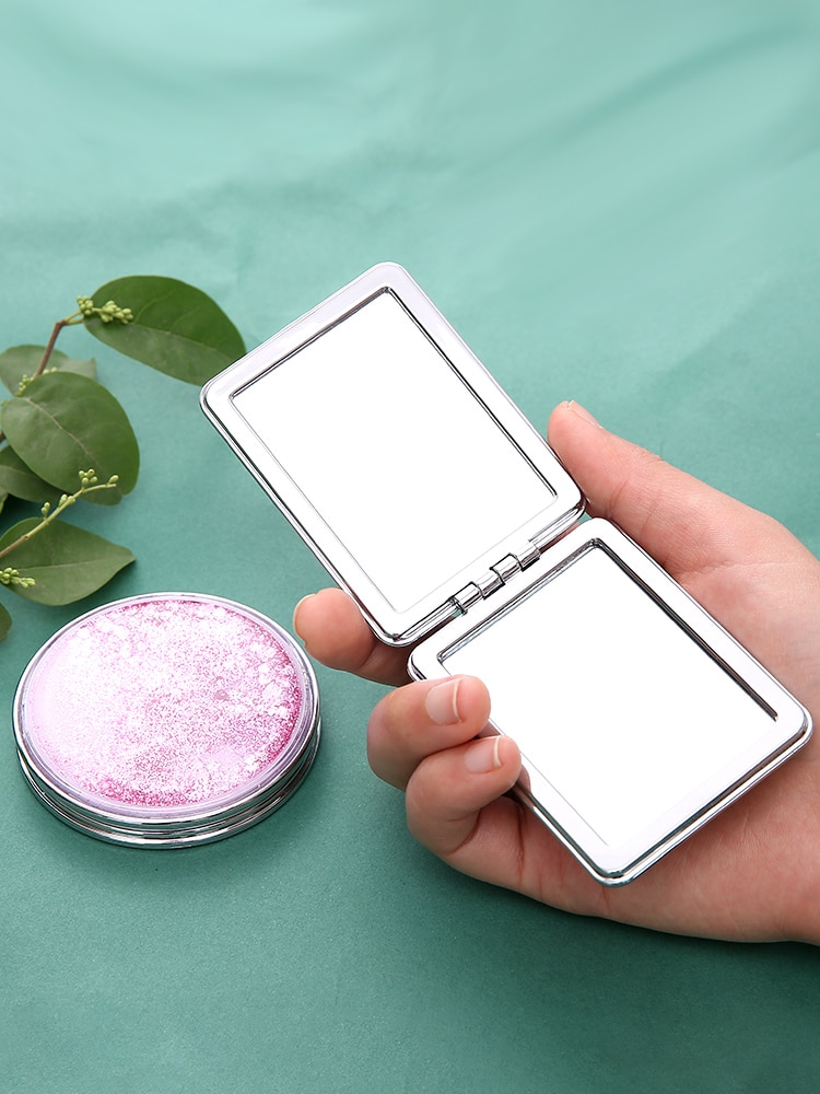 Quicksand petit miroir miroir de maquillage Portable Portable pliant étudiant mignon dessin animé fille coeur rond Double face miroir O55