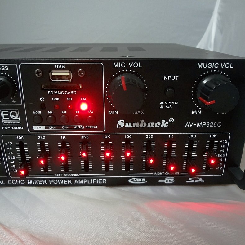 220V-240V 200W+200W SUNBUCK AV-MP326C digital ECHO MIXER amplifier Home karaoke amplifier with EQ equalization