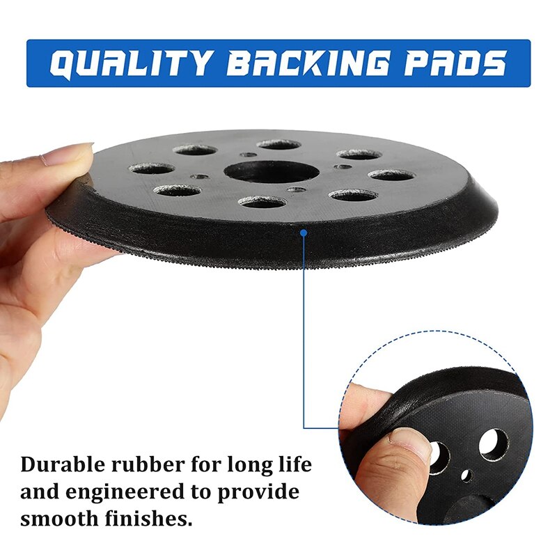 Fashion4 Pieces 5 Inch 8 Hole Hook And Loop Sander Replacement Backing Pads 4 Eye Hook And Loop Sander Pad Sanding Pads
