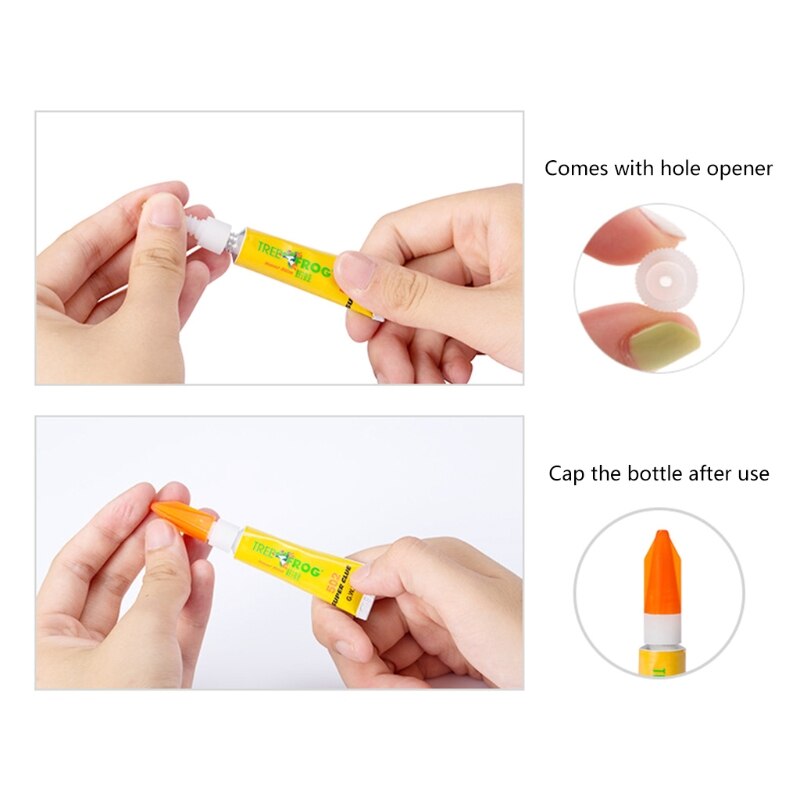 W3JD 3Pcs Liquid Super Lijm 502 Onmiddellijke Sterke Bond Lederen Cyaanacrylaatlijm