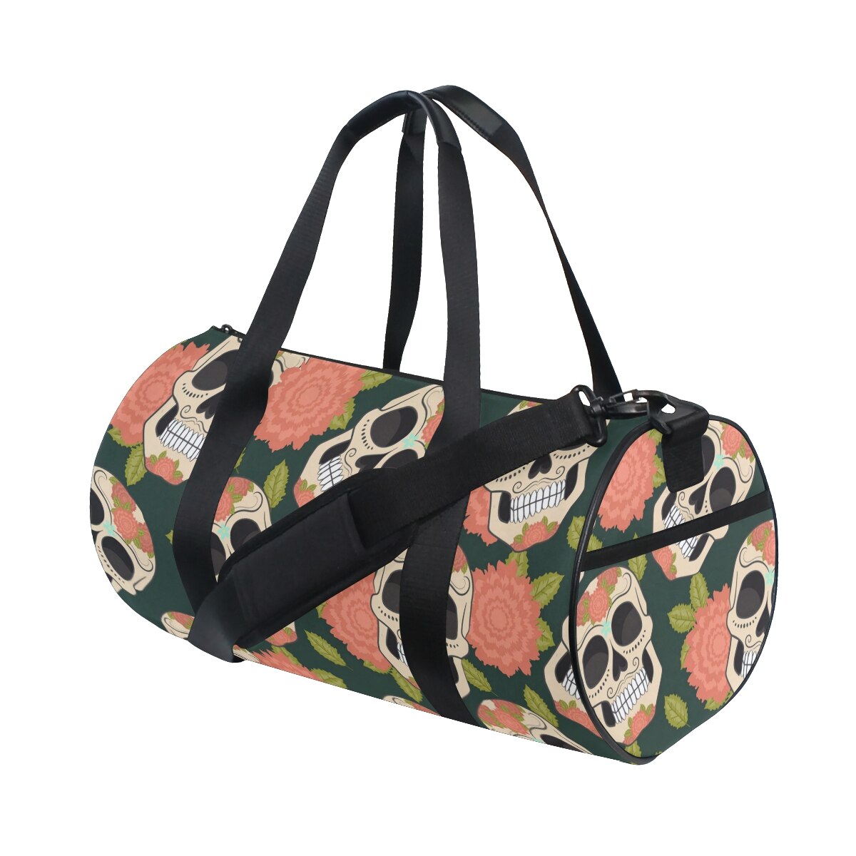 ALAZA Gym Travel Bag Sport Outdoor bags Skull Printing Canvas Women Large Pocket Casual Tote Handbag Shoulder Bag For Men: 13