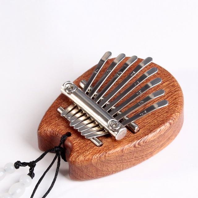 8 Toetsen Mini Kalimba Duim Piano Hout Vinger Toetsenbord Hanger Vinger Duim Piano Marimba Muziekinstrument Jaar Cadeau: Brown cat head
