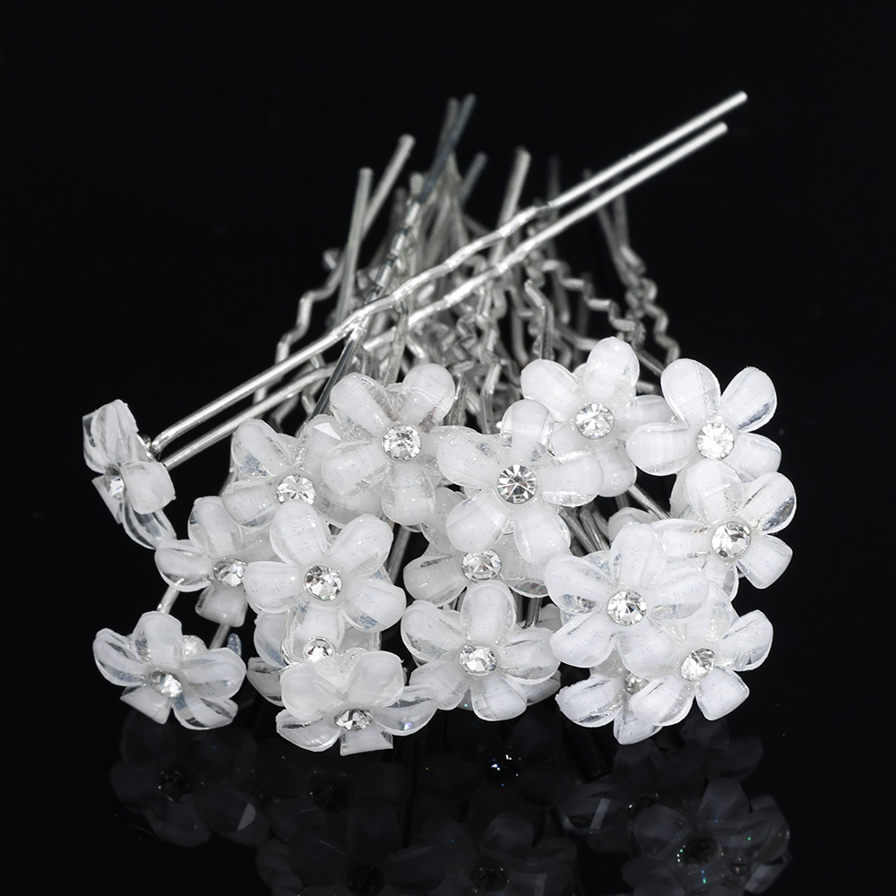 Kolor srebrny perła Rhinestone ślubne grzebienie do włosów akcesoria do włosów dla kobiet akcesoria ozdoby do włosów biżuteria ozdoba ślubna do włosów: 20Pcs 16