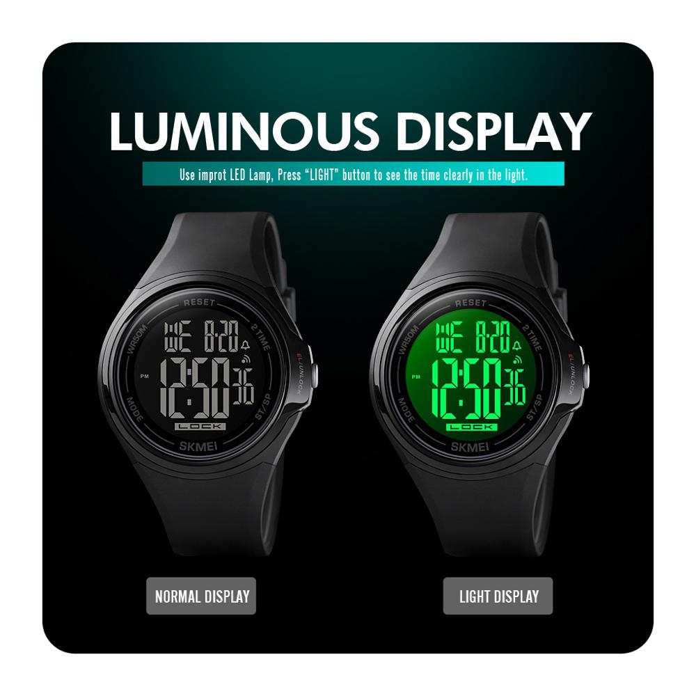 SKMEI Touch Screen Digital Men Watch Waterproof LED Light Alarm Clock Fall-Resistant Sport Watches montre homme 1602