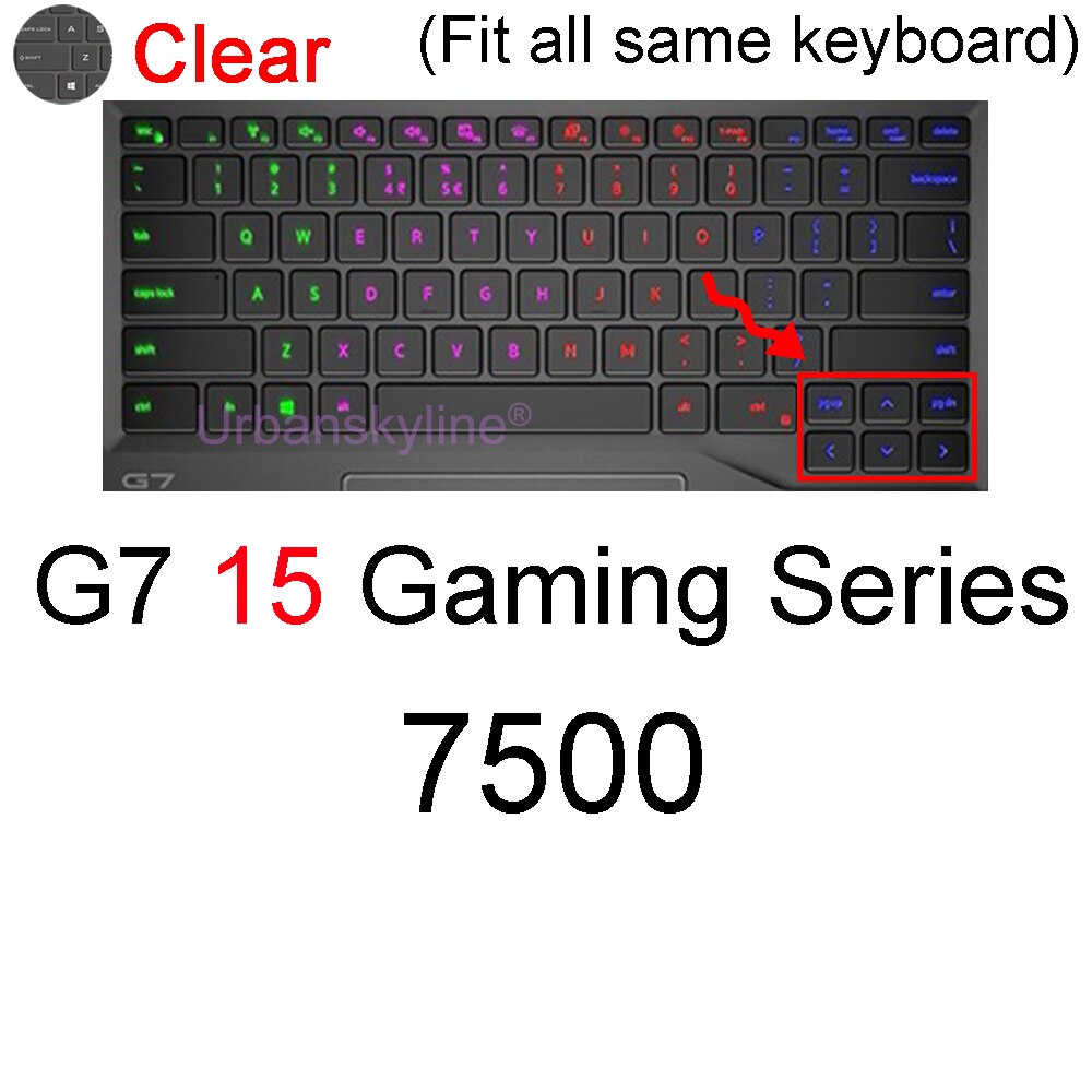 G3 Keyboard Cover for Dell G7 G15 Gaming G5 SE Pro 15 17 5587 7500 7588 7590 7700 7790 Laptop Protector Skin Case Silicone 15.6: Clear G7 15