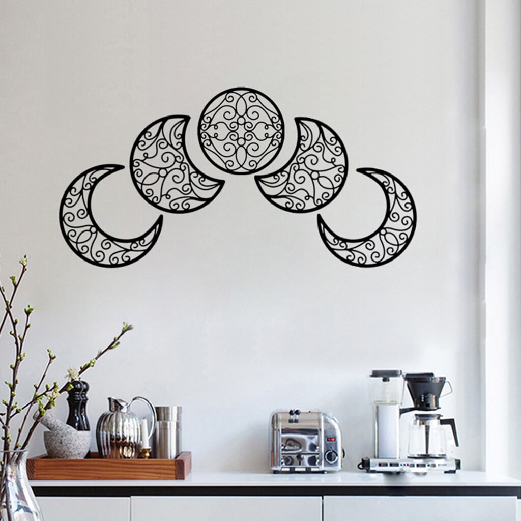 Décoration murale pour Bar, bureau, maison, crèche, fête de mariage, phase de lune, 5 pièces