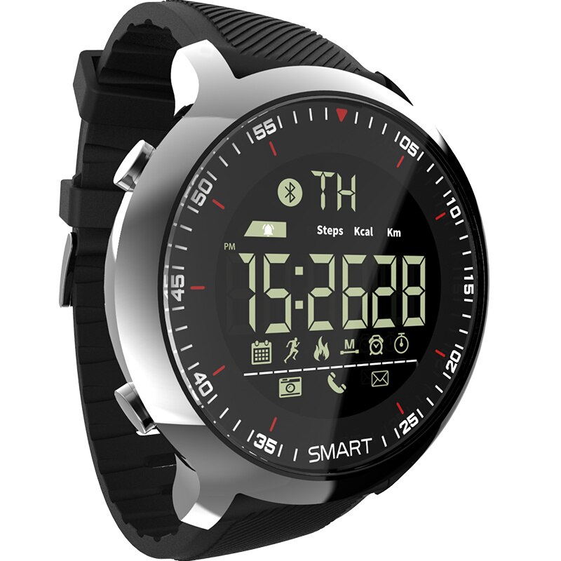 Lokmat-reloj inteligente deportivo para actividades al aire libre, Digital, podómetro, recordatorio de llamadas, para iOS y Android: Black