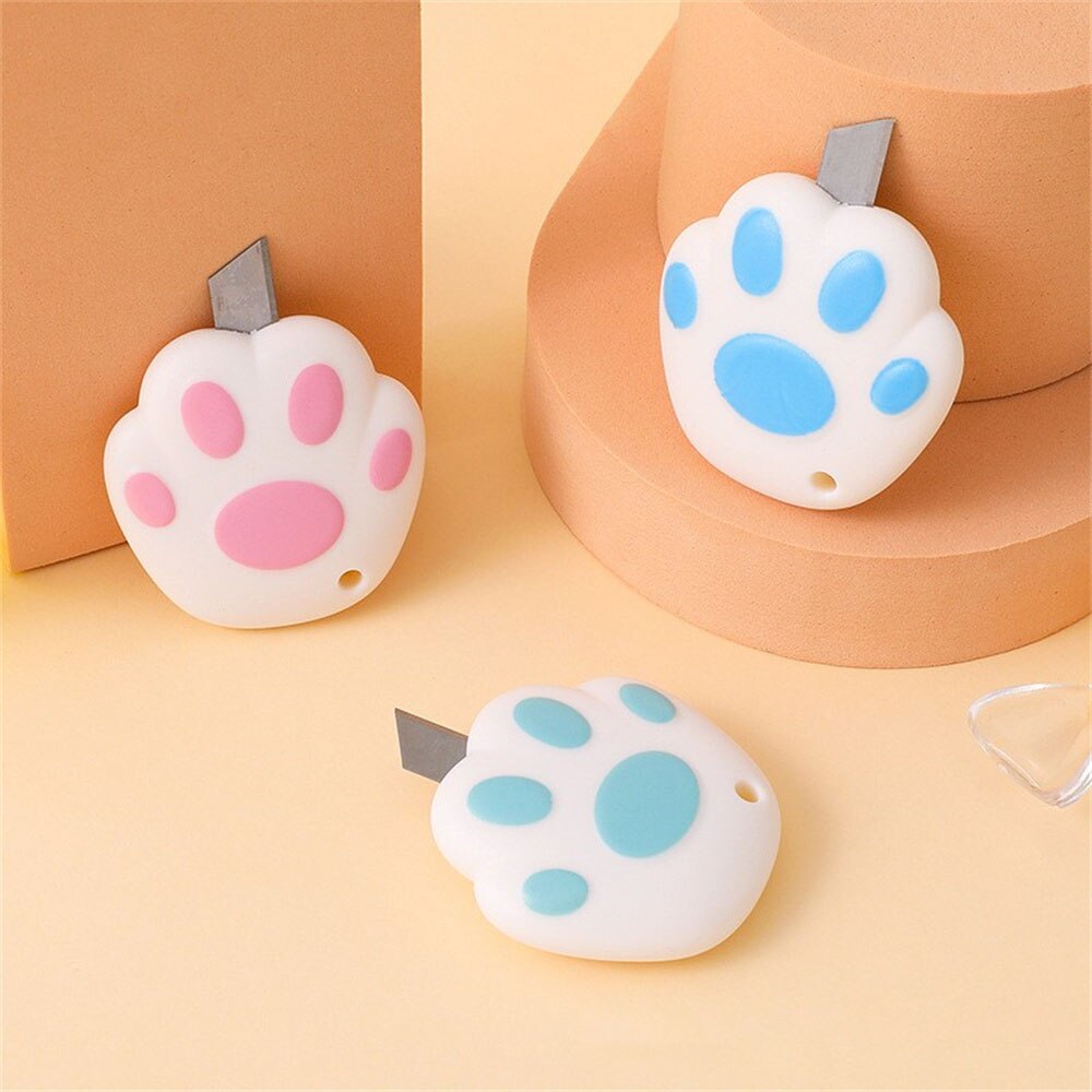 Bear Paw Utility Knife Kawaii Mini Box Opener Portable Paper Cutter Express Box Knife Handmade Tools Office Accessories