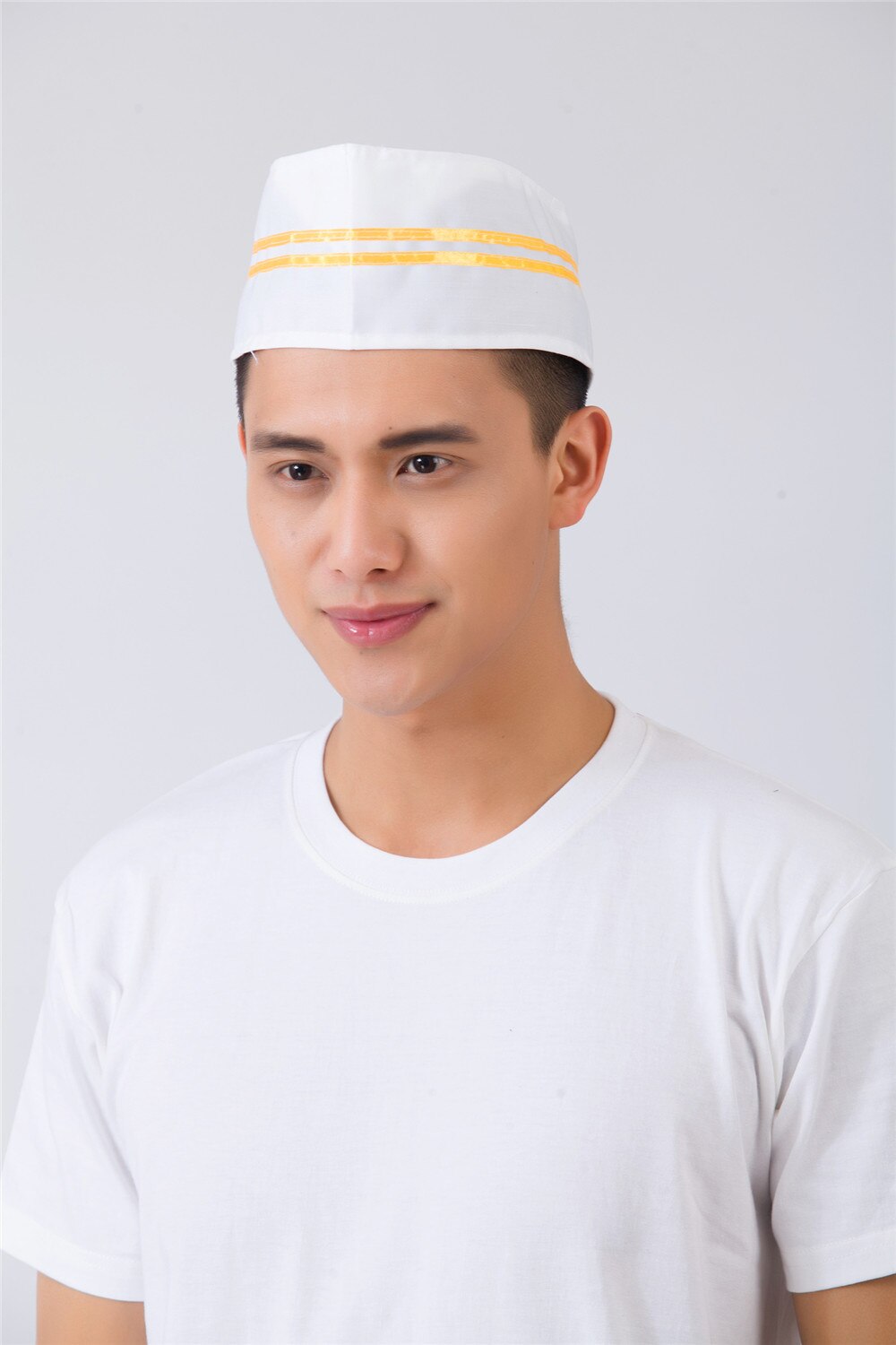 Sombrero de Estilo marinero para hombre y mujer, gorro plano transpirable para restaurante, Hotel, cocina, Catering, Sushi, sombreros de cocinero, gorros de Ropa de Trabajo, accesorios: YELLOW