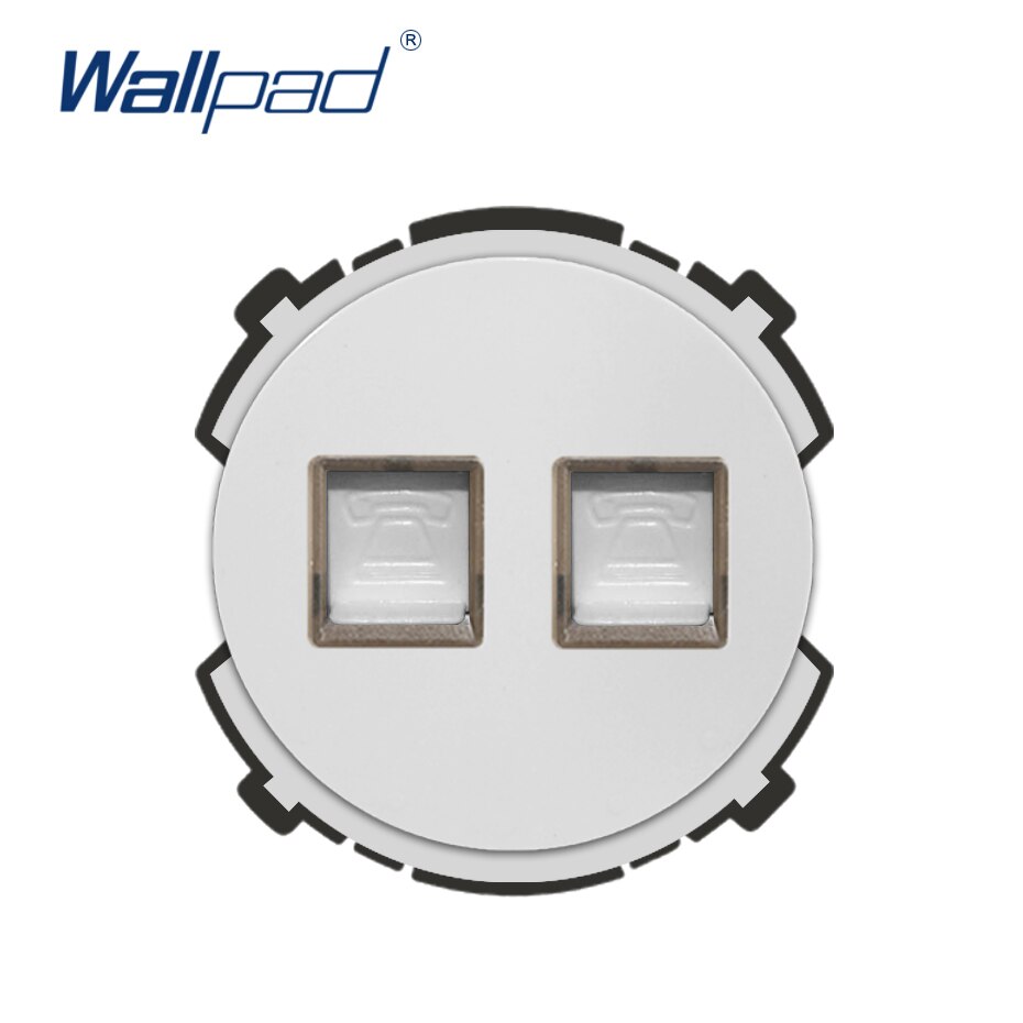 Wallpad 2 tel telefoon wandcontactdoos functietoets alleen zwakke stopcontacten cat 3: Wit