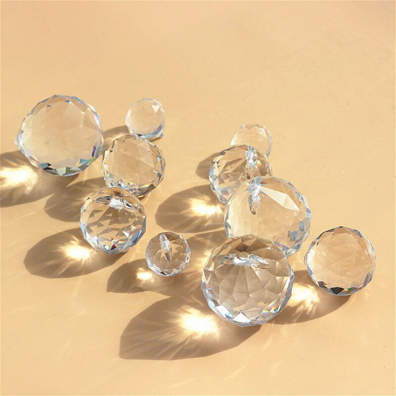 40Mm 10Pcs Clear Crystal Facet Ball Kroonluchter Prisma Hanger Verlichting Opknoping
