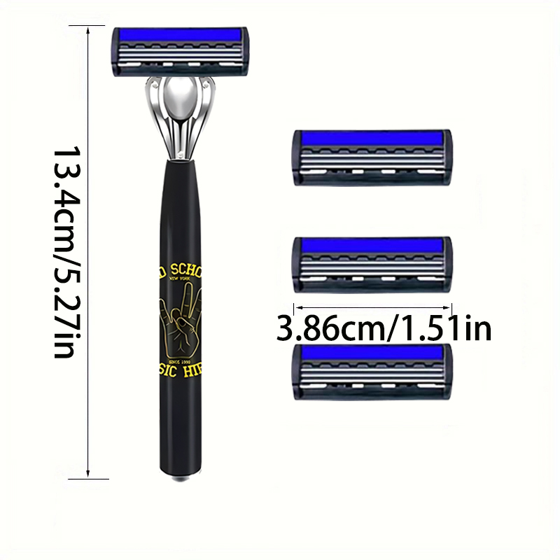 Maquinilla de afeitar Manual de 3 capas para mujer, maquinilla de afeitar clásica, juego de afeitado, cuchillas de acero inoxidable reemplazables, afeitadora para mujer con tira de lubricante, reutilizable