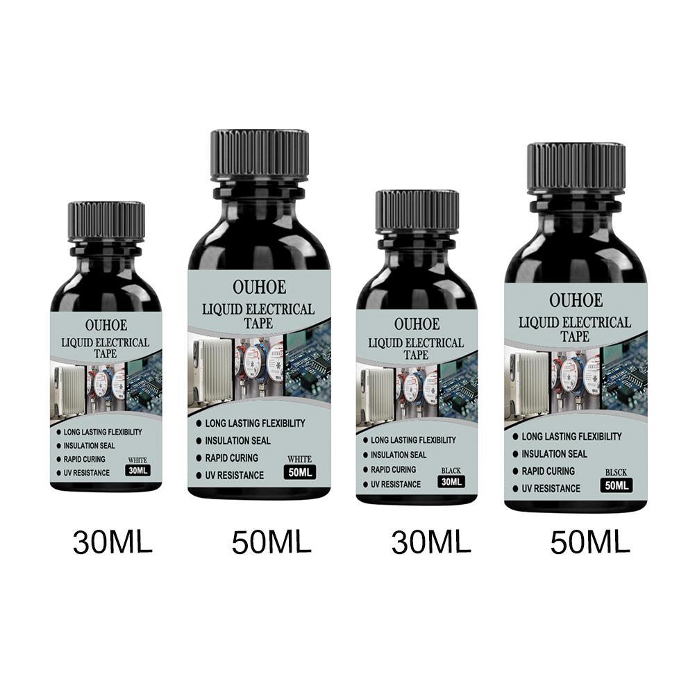 Cinta aislante líquida, sellador electrónico de silicona de goma resistente a agente fijo, alto pegamento, Temperat, 30/50ML, 1 Uds.,