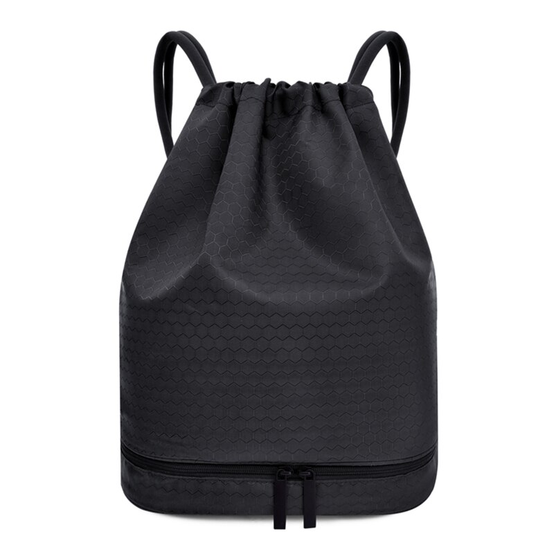 Drawstring Swimming Backpack Dry Wet Separated Sport Bag Waterproof Gym Rucksack E56D: Dark Grey