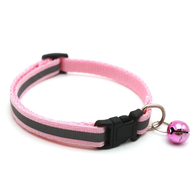 Kat Halsband Reflecterende Verstelbare Kraag Bel Geschikt Voor Katten Kleine Honden Kat Accessoires: Pink