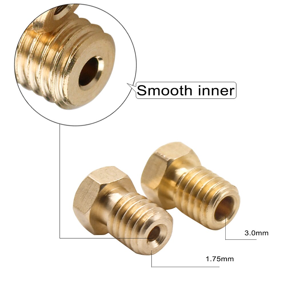 5/10pcs E3D V6 Brass Nozzle 0.2/0.25/0.3/0.4/0.5/0.6/0.8/1.0 For 1.75mm 3mm Filament E3D V6 V5 Copper Nozzle Extruder