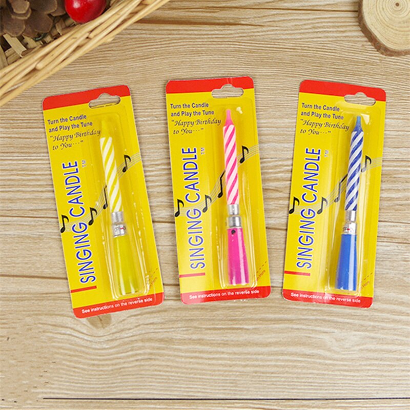 Romantic Art Music Singing Candle Happy Birthday Spiral Sing Switch Candles for Kids Cake Decoration Event & Party Supplies