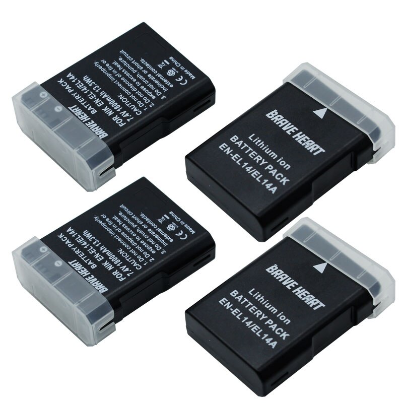 4X1800Mah EN-EL14 En EL14 EN-EL14a Batterij + Lcd Dual Charger Voor Nikon P7800,P7100, d3400, D5500,D5300,D5200,D3200,D3300,MH-24: 4battery