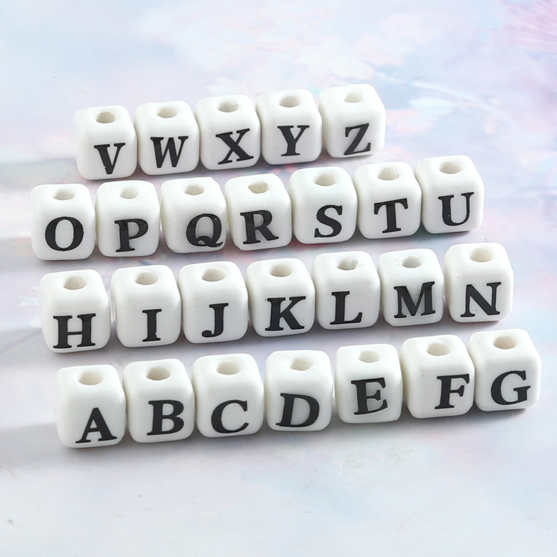 8mm Keramik Buchstabenperlen Diy Schmuck Armbänder Handgefertigtes Accessoire 5/10 Stück