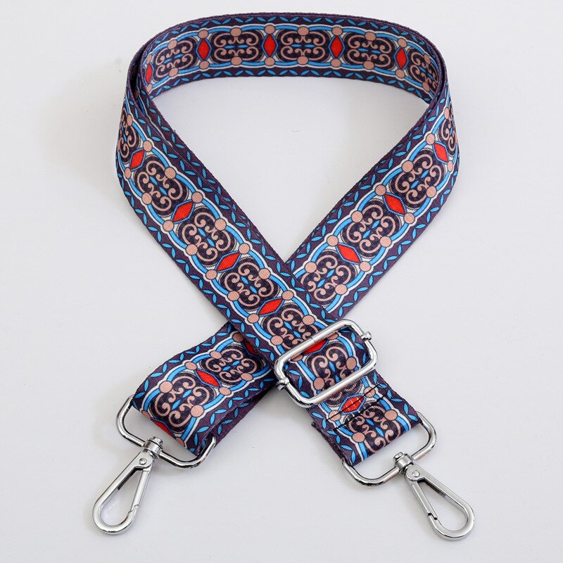 Dame o taske sølv krog skuldertaske strop nylon crossbody messenger taske regnbue håndtag til tasker tilbehør: 20 sølv