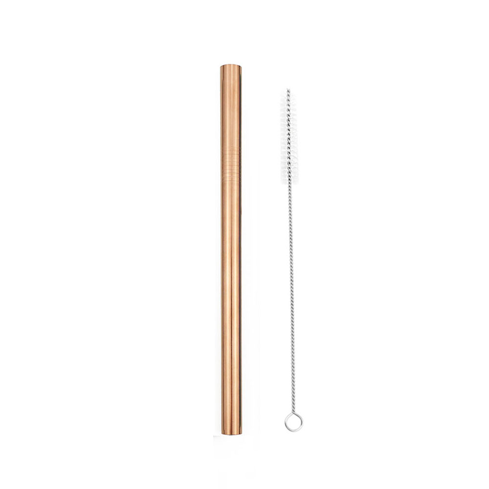 Tubuli Metall Stroh Rosa Edelstahl Stroh Wiederverwendbare Trinkhalme 12mm Smoothies Tapioka Perlen Abgeschrägte Bar Party 1Pc: Rose