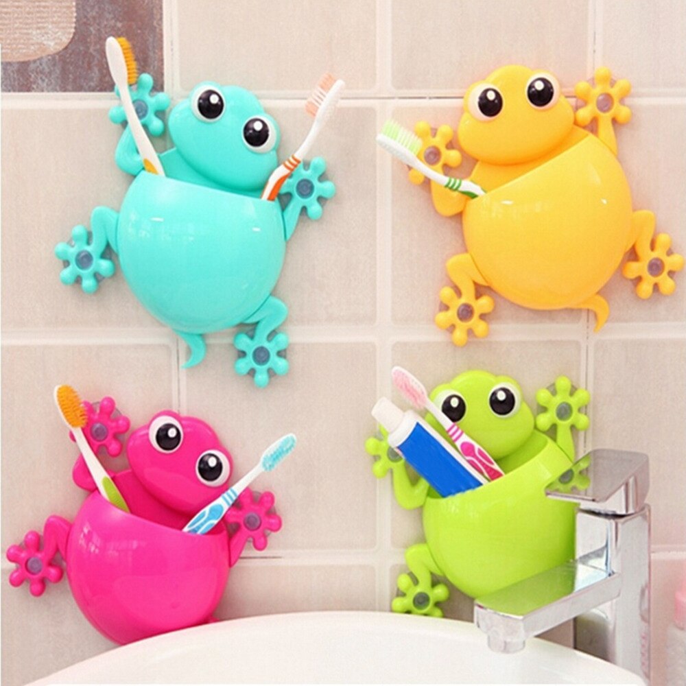 1 Uds. de dibujos animados Sucker Gecko cepillo de dientes de pared de succión juegos de baño soporte de cepillo de dientes accesorios sanitarios al azar