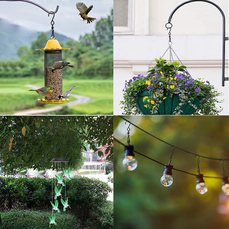 10PCS Stainless Steel S Shape Rotating Swivel Clips Hook Kitchen Bedroom Hanger Clasp Holder Hooks Plants Hanging Storage Tools