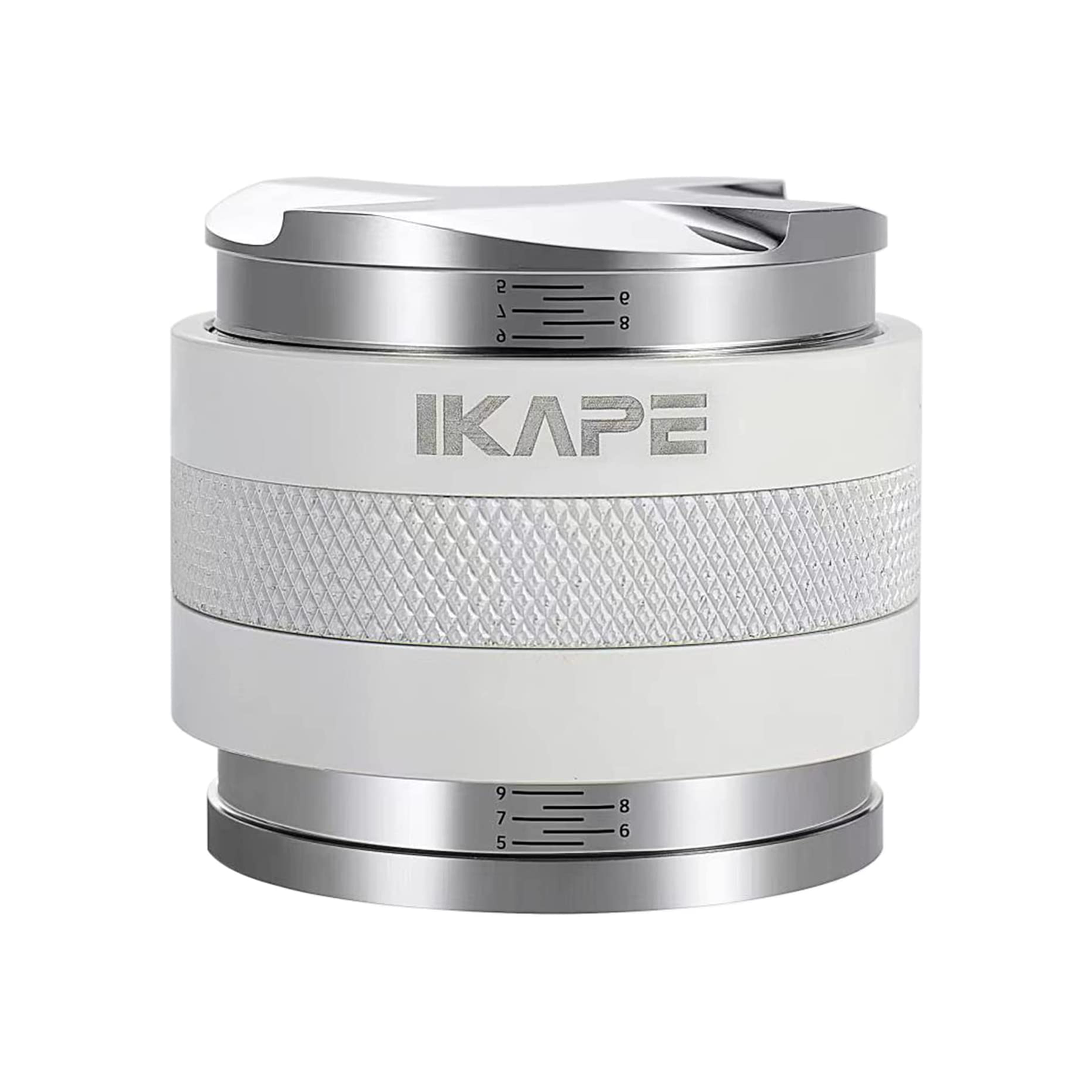 IKAPE Coffee Distributor & Tamper, 2 in 1 Adjustable Depth Espresso Distributor Tool fit for 51/54/58mm Bottomless Portafilter: WHITE / 58.35mm