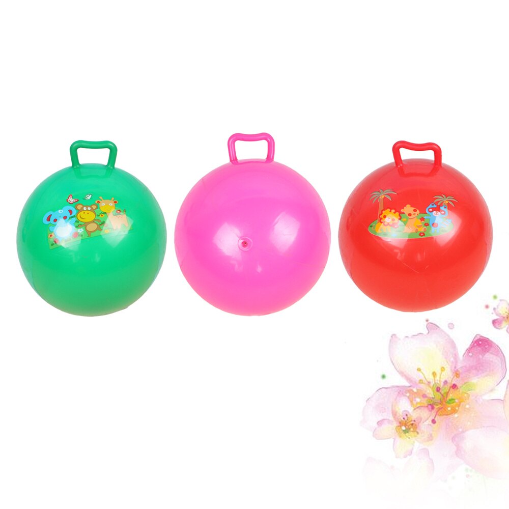 3Pcs Inflatable Hopper Balls Hop Bouncy Jumping with Handle Kicking Bounce Jumping Hopper Educational Toy (Random Style): Default Title