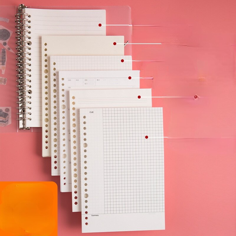 A4 B5 A5 Button Binder Frosted with Stickers Loose Leaf Notebook Binder Journal Diary Office Supplies Notebook Diary Office