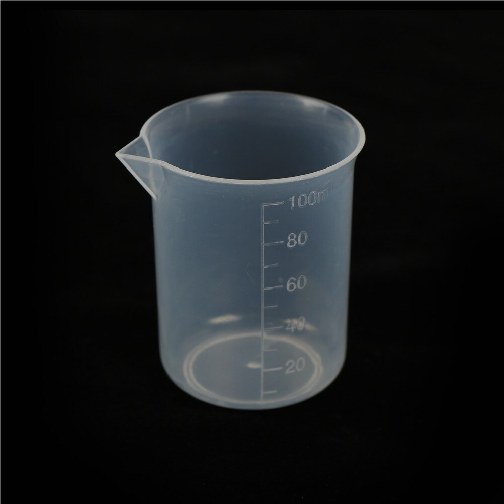 2pcs Clear Plastic Graduated Measuring Cup Jug Beaker Lab Tool 100mL