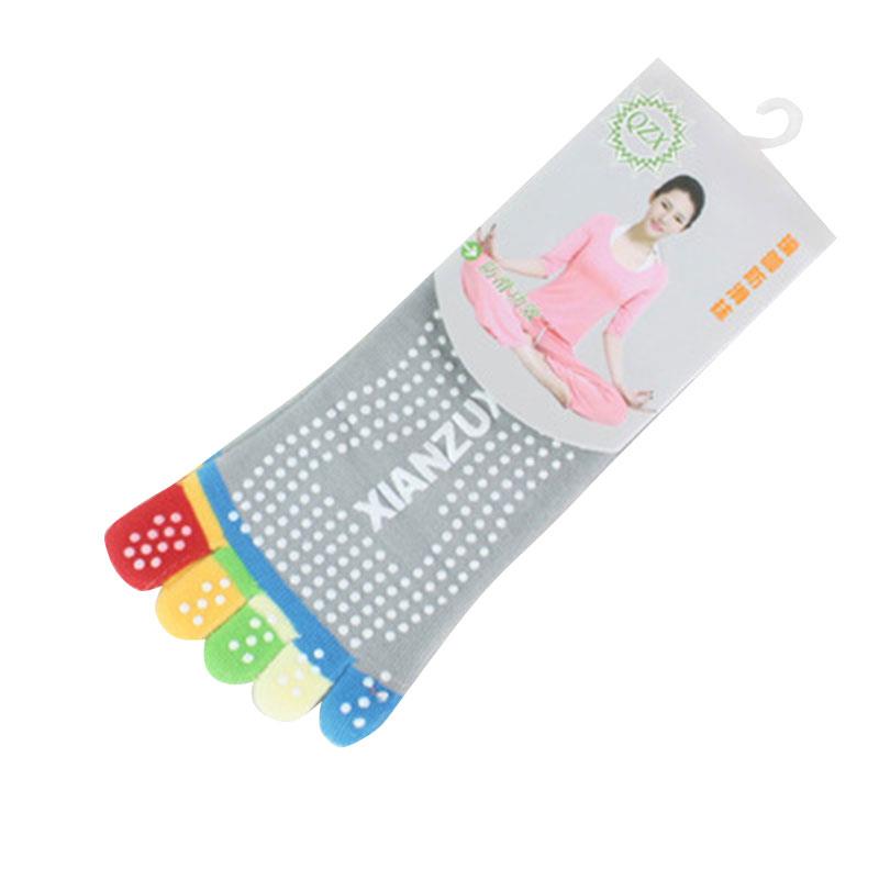 Colorful Socks Unisex Five Finger Massage Massage Sport Toe Slip Breathable Exercise Yoga Newly Comfortable: colorful gray