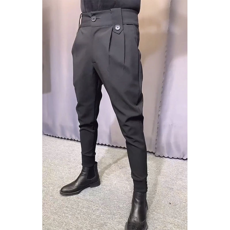Spring Summer Men Suit Pants Casual Business Pants Men Slim Fit Ankle Length Office Trousers Men Dress Pants F51: L