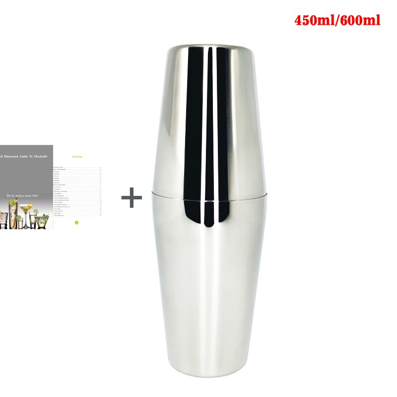 1-13 Stks/set Rvs Cocktail Shaker Set 750 600Ml Omvatten Dranken Zeef Flesopener Maker Mixer Bar wijn Gereedschap: 600450ml Cup