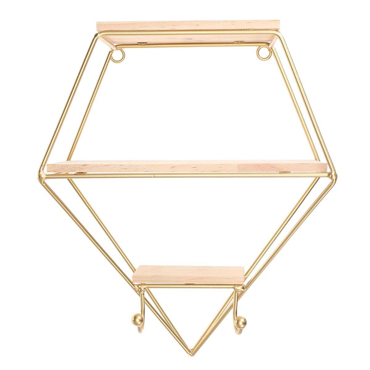 Estante de pared de Metal de estilo nórdico estante de almacenamiento montado, organizador decorativo, maceta, artesanía, decoración para el hogar y el baño: Dorado