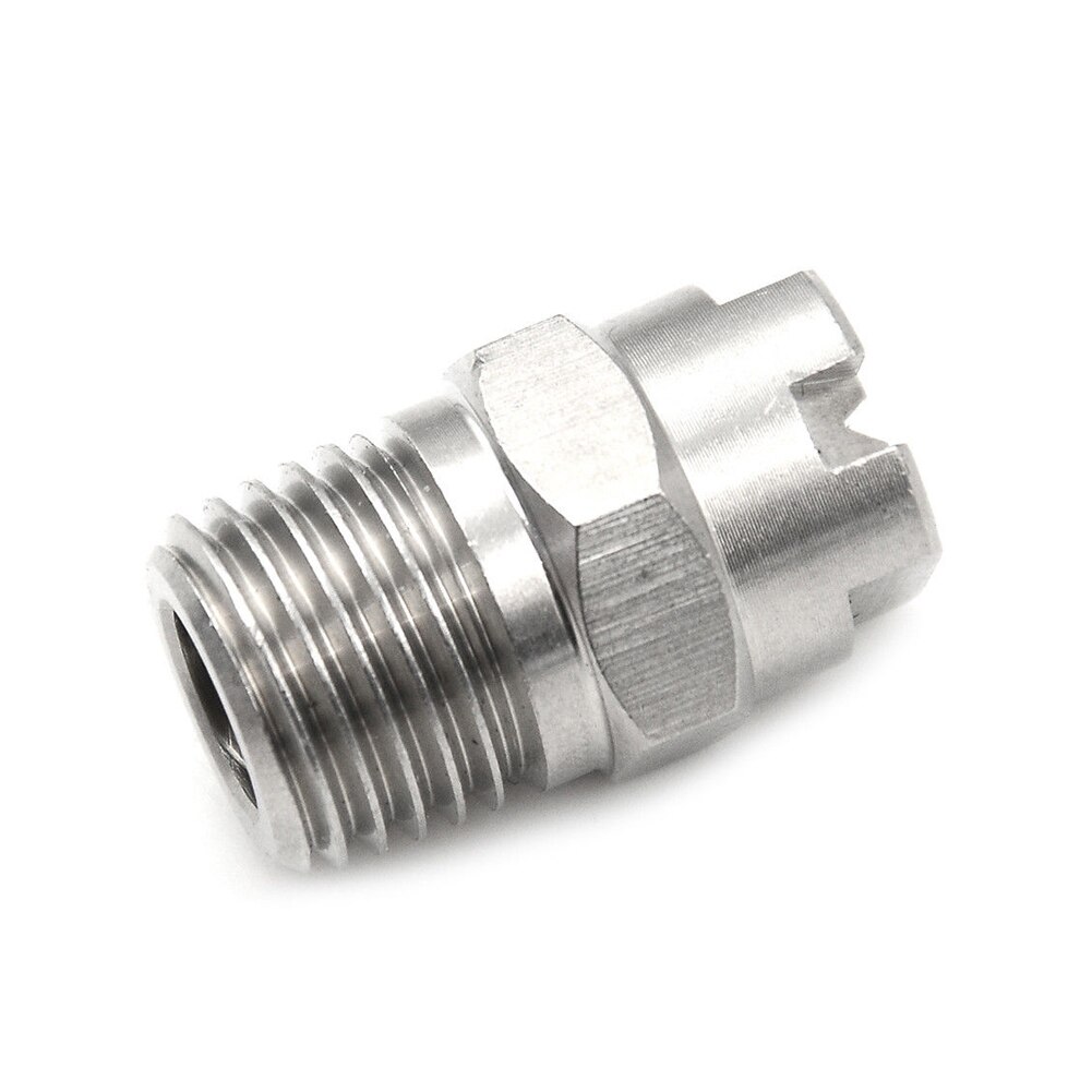 Spray Nozzle Practical Durable Large Angle Impact Tip Industrial Flat Fan V Jet Washing Tool 1/4 Inch Cleaning Stainless Steel