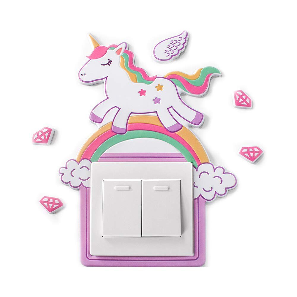 Leuke Eenhoorn Licht Schakelaar Stickers Cover,Interrupteurs Autocollant Commutateur: unicorn