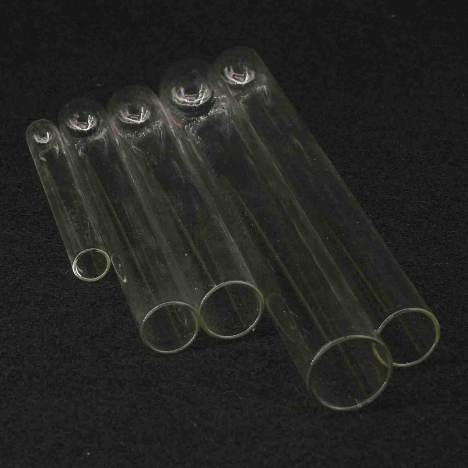 Lote (5) tubo de ensaio transparente de tamanhos múltiplos, tubo de ensaio de 10mm-18mm de diâmetro 75-180mm de comprimento de laboratório fundo redondo