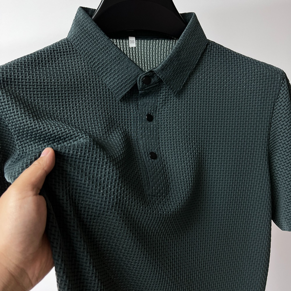 】M-4XL novedad de verano, camiseta de manga corta para hombre, POLO fresco y transpirable, Top informal de negocios que absorbe el sudor