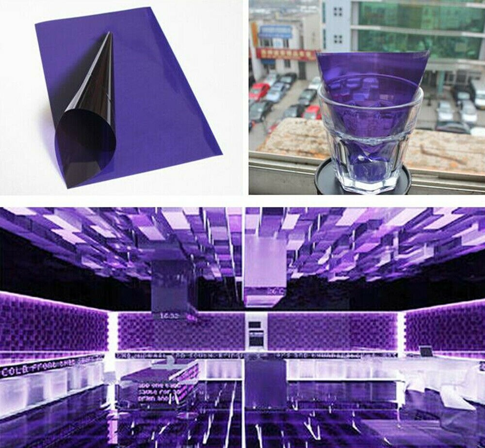 50cmx1000cm(20''x394'') Self Adhesive Purple Tint Film For Decorative Vinyl Film