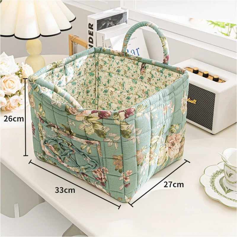 Fabric Storage Basket Washable Storage Baskets Foldable Underwear'S Organizer Frame Pastoral Style Stackable Sundries Container: Burgundy